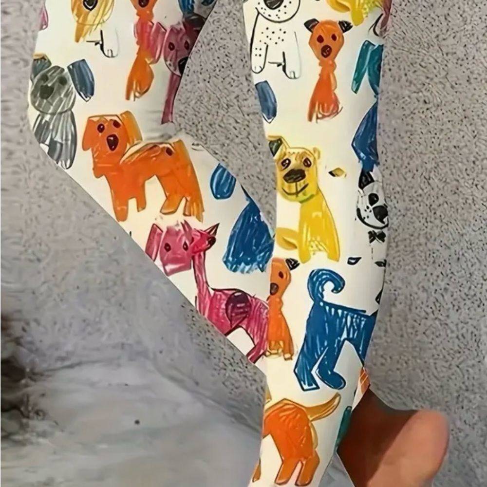 Dog print skinny legging